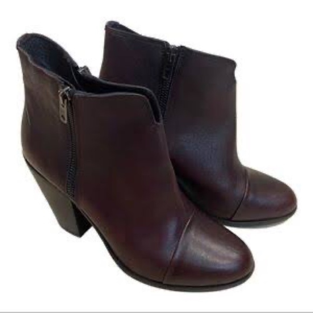 Mahogany Brown Italian Leather Ankle Boots